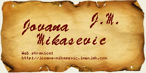 Jovana Mikašević vizit kartica